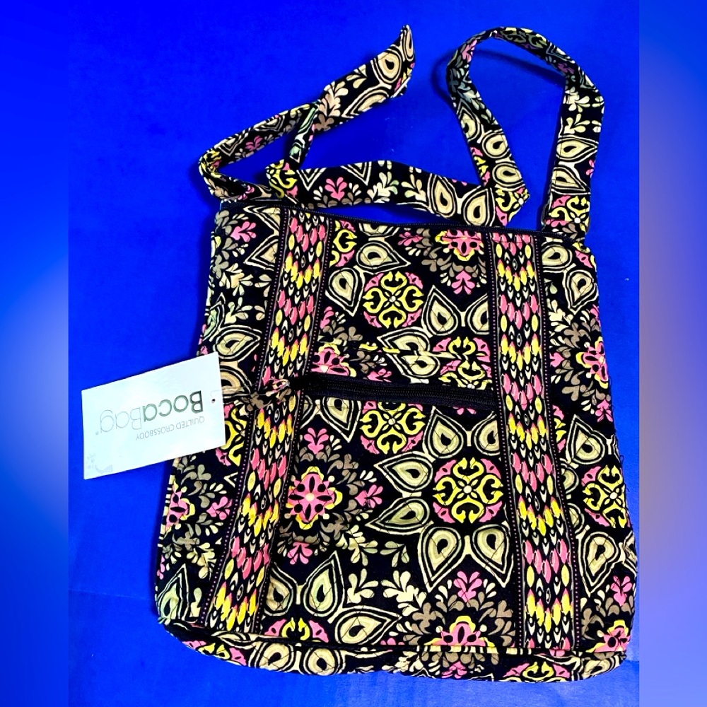 BocaBag NWT Quilted Crossbody Patterned Bag w/Adjustable Shoulder Strap